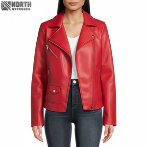 Chaquetas de motorista de cuero genuino para mujer, talla Xl, tela de secado rápido, lavable, mangas completas, venta al por mayor, motocicletas - Product Image 1