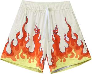 Pantalones cortos con logotipo y estampado de abullonado personalizado para hombre, alta calidad y 100% algodón, último diseño informal holgado de calle alta - Product Image 3