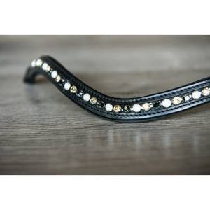 สายหนังเขียนคิ้วสีดำโรสโกลด์ผลิตภัณฑ์ม้าแข่งแบบตะวันตกพร้อมโลโก้ที่กำหนดเอง - Product Image 1