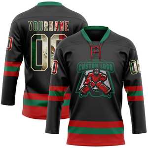 Best <b>Heat</b>-Transfer Ice Hockey Jerseys with Lace Hockey Jersey Hoodies Customized Sports Wear 100% Polyester Moisture-Wicking - Product Image 2