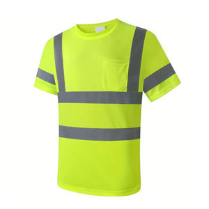 Camiseta Transpirable Fluorescente para Tráfico Aeroportuario, Seguridad Vial, Ropa de Trabajo, Talla Grande - Product Image 6