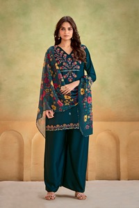Nouvelle Collection Pure Chanderi 3 pièces pantalon Kurtis Dupatta avec broderie séquence travail vêtements pakistanais ensemble Kurti - Product Image 6