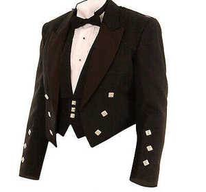 Escocesa Azul Príncipe Charlie Chaqueta Kilt Y Chaleco De 3 Botones Por Encargo Hecho A Mano - Product Image 5