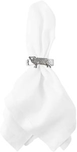 แหวนผ้าเช็ดปากของตกแต่งบ้านที่ไม่เหมือนใครผ้าพันคอลายแกะพิวเตอร์ภาษาอังกฤษสำหรับงานปาร์ตี้วางตรงกลางทำจากกระดาษไม้โลหะ - Product Image 2