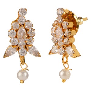 Bijoux de mode indiens collier ras du cou plaqué or avec collier en pierre blanche ensemble de bijoux pour femmes - Product Image 3