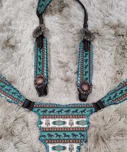 Lujo personalizado Premium Western Horse Headstall cuello de pecho alta calidad equitación ecuestre cuero diamantes de imitación hechos a mano personalizados - Product Image 3