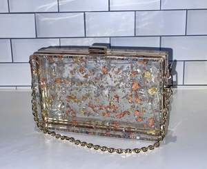 BEST LINKED Pochette de luxe en résine écologique faite à la main, sac à main de créateur de haute qualité, personnalisable, design unique, broderie estivale - Product Image 4