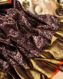 DERNIÈRE CONCEPTEUR RICH PALLU ANDJACQUARD TRAVAIL SUR TOUT LE SAREE. - Product Image 4
