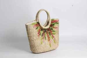 กระเป๋าหิ้วหวายธรรมชาติคุณภาพสูงสำหรับผู้หญิงของขวัญแฟชั่น - Product Image 3