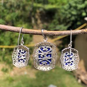 Dernier design de boucles d'oreilles en lapis-lazuli, paire/ Boucles d'oreilles en pierre de lapis-lazuli naturelle - Product Image 4