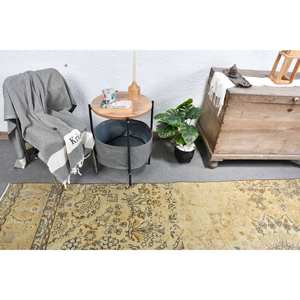 พรมตุรกีวินเทจคลาสสิกสีเบจ4.8 x 12.7ft แฮนด์เมดขนสัตว์การออกแบบการเย็บปะติดปะต่อกันด้านหลังยางสำหรับทางเดินข้างเตียงสี่เหลี่ยมผืนผ้า - Product Image 3