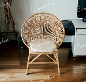 เก้าอี้หวายสำหรับเด็กเก้าอี้ทรงนกยูงเก้าอี้หวายทำด้วยมือเก้าอี้เท้าแขนหวายน่ารักสำหรับเด็กวัยหัดเดินห้องนอนเด็กหรือห้องเด็กเล่น - Product Image 4