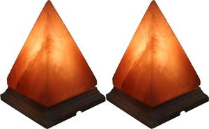 Lampe pyramidale de sel rose de l'Himalaya artisanale avec base en bois élégante belle décoration de maison ou de voiture - Product Image 6