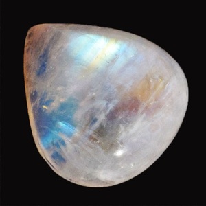 Piedra lunar arcoíris azul brillante natural en forma de pera, tamaño 21x19x7 mm, para la fabricación de joyas. - Product Image 1