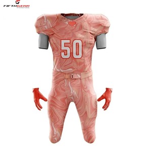 Por encargo al por mayor barato en blanco práctica sublimada impresión juvenil personalizado uniforme desgaste bandera uniformes de fútbol americano - Product Image 4