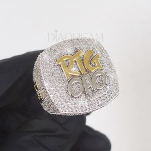 Men's 925 Sterling Silver Hip Hop <b>Ring</b> VVS Moissanite Custom <b>Name</b> Unique Designer Accessory for Party Anniversary Fine Diamond - Product Image 5