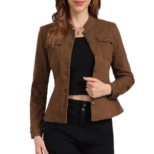 ออกแบบโลโก้เอง เสื้อแจ็คเก็ตยีนส์ผู้หญิง ขายส่ง เสื้อแจ็คเก็ตยีนส์ผู้หญิงระบายอากาศ มีสินค้าในสต็อก - Product Image 1