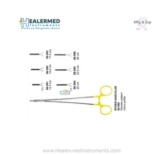 RYDERVASCULAIRE Manuel T.C. Porte-aiguille de 17.5 cm en acier inoxydable avec enrouleur et pince de serrage - Product Image 1