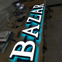 Letras de Canal LED Iluminadas por Delante y por Detrás Personalizadas EZD, Letrero Acrílico 3D para Exteriores, Logotipo Comercial, Letrero Publicitario para Tienda