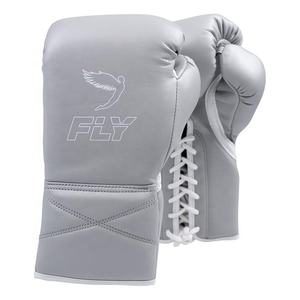 ถุงมือชกมวยคุณภาพพรีเมียม สำหรับฝึกซ้อมและแข่งขัน MMA น้ำหนักเบา ระบายอากาศได้ดี ผลิตจากหนังแท้ สีเทาขาว สวมใส่สบาย - Product Image 3