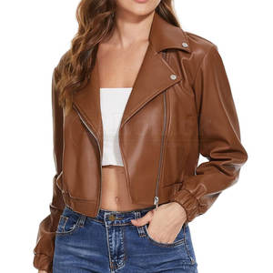 Chaquetas de Cuero Cortas para Mujer, Ropa Exterior de Moda Premium, Chaquetas de Cuero Cortas para Mujer - Product Image 4