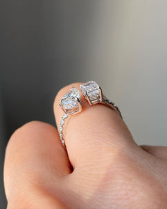 3 CT มรกตตัด Moissanite แหวนหมั้นทอง10K - Product Image 3