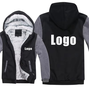 Sweat-shirt à capuche en fourrure avec logo personnalisé Manteau à capuche pour hommes en polaire d'hiver imprimé bricolage Veste sweat-shirt épaisse personnalisée - Product Image 4