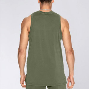 Summer 2026 Vintage Plain <b>Men's</b> Gym Tank Top Wholesale Customized Sleeveless Loose Fit Plus Size Unisex Custom Logo <b>Singlet</b> - Product Image 6