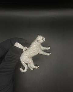 จี้เงินแท้ 925 ประดับเพชรโมอิสซาไนต์ทรงเสือดาว สไตล์ฮิปฮอป ได้รับการรับรองจาก GRA - Product Image 2