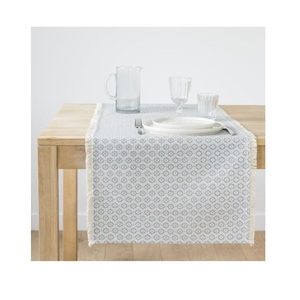 High Quality Organic Cotton Linen <b>Table</b> Runner Unique Floral Beaded Design Dining Hotel Use Perfect Home Wedding Decoration - Product Image 2
