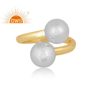 Último diseño hecho a mano chapado en oro anillo ajustable Demi fabricante de joyería fina colección delicada - Product Image 2