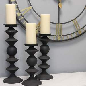 Candelabre moderne en métal à 5 bras avec plateau sur pied, porte-bougie conique argenté pour décoration de mariage de luxe - Product Image 5