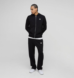 Ensemble de survêtement de haute qualité pour hommes, personnalisé avec logo OEM, décontracté, avec fermeture éclair, en coton épais 100%, comprenant un sweat à capuche et un pantalon de survêtement - Product Image 1