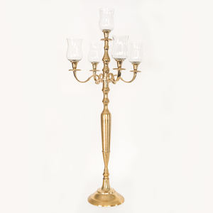 Nuevo vaso de cristal Candelabro 5 brazos boda centro de mesa decorativo piso alto soporte de Vela decorativa para decoración del hogar - Product Image 5