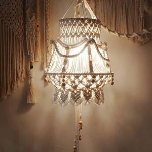 Handmade Bohemian <b>Macrame</b> Lamp <b>Shade</b> 100% Cotton Best Quality Indian Decorative Ceiling <b>Light</b> Wholesale Price - Product Image 2