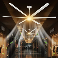 Ventilateur de plafond commercial à moteur HVLS sur mesure noir, à économie d'énergie, pour garage et parking souterrain