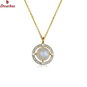 Lujo chapado en oro plata esterlina 925 Calcedonia CZ multi piedra preciosa colgante fiesta regalo joyería para hombres mujeres - Product Image 5