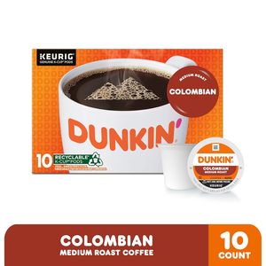 Café torréfié moyen 100% colombien Dunkin', 10 dosettes K-Cup Keurig - Product Image 5