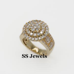 Bague d'Anniversaire Unisexe Personnalisée en Moissanite VVS1, Argent 925 Plaqué Rhodium, Motif Fleur en Grappe, Sertie à la Main, Tendance Hip Hop, Style Iced pour Fiançailles - Product Image 3