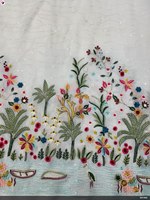Tissu de travail jacquard georgette brodé avec tulle nouvelle collection technique tissée pour filles motif de séquence de conception de robe