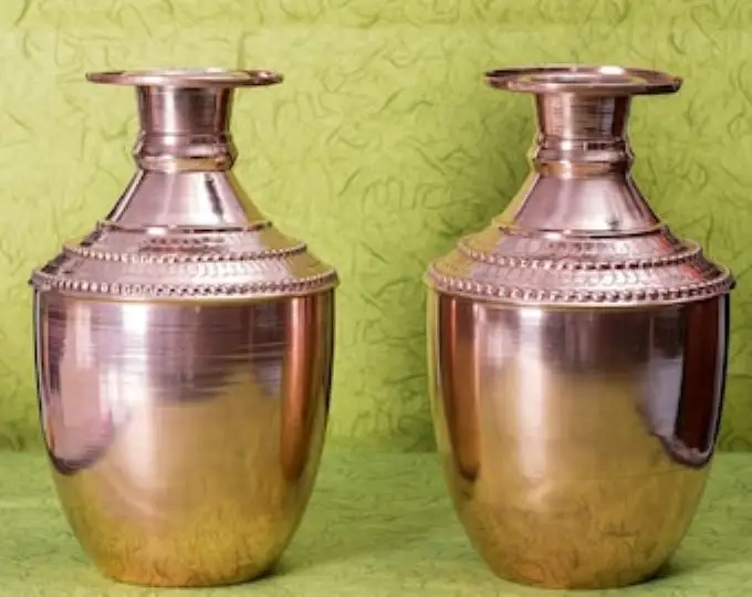 Puja için dekoratif bakır Sangli Kalasha (200gm) alman gümüş ka,, Pot saf kapoopooja Chandi düz Lota için