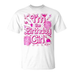 Camiseta de la colección de ropa promocional para decoraciones de fiesta familiar de cumpleaños de niña: Soy la [inserta nombre, si se conoce, de lo contrario omitir] - Product Image 1