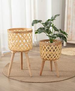 Maceta de mimbre tejida a mano al por mayor, cestas para macetas, decoración del hogar, cestas de mimbre, macetas para plantas de interior, Decoración de mesa - Product Image 1