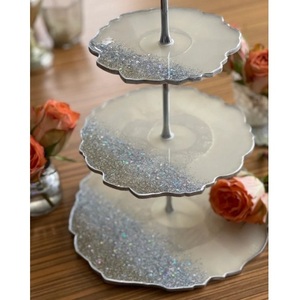 Venta caliente soporte de pastel de resina blanca con chips de vidrio utensilios de cocina duradero y confiable precio asequible y razonable para la venta - Product Image 3