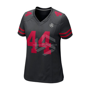 Wholesale Unisex Regular Fit Short Sleeve American Football Jersey Customizable <b>T</b>-<b>Shirt</b> Mesh Custom Logo & Color - Product Image 2