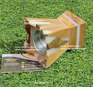 Mini quemador Bukhoor de madera y resina con estilo Medkhan Ideal para regalar fragancia y decoración del hogar - Product Image 3