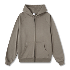 Sudadera con Capucha de Invierno Personalizada 100% Algodón para Hombre, con Cremallera Completa, Tejida, de Color Sólido, Corte Holgado, Impermeable y Ecológica - Product Image 3