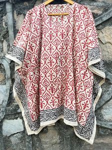 Caftan indien à imprimé floral pour femmes Bagru fait à la main Nouvelle collection de robes de bikini ethniques décontractées pour la nuit - Product Image 4