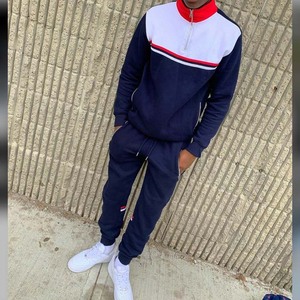 Conjunto Deportivo de Dos Piezas con Bloques de Color y Media Cremallera para Hombre, Estilo Urbano Y2K, Estética Retro, Joggers con Logotipo Personalizado, Ropa Deportiva, Proveedor OEM ODM - Product Image 6
