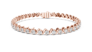 Bracelet tennis de luxe en or rose 18 carats avec diamants de laboratoire - Héritage moderne, minimaliste et audacieux - Product Image 5